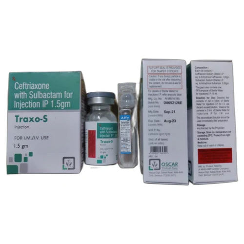 1.5mg Ceftriaxone With Sulbactam Injection IP