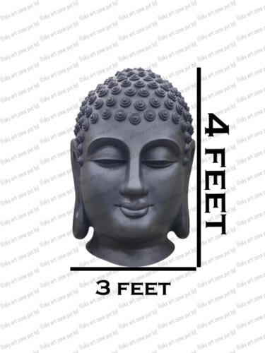 Black Fiber Head Buddha Statue