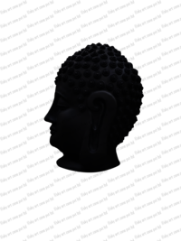 Black Fiber Head Buddha Statue