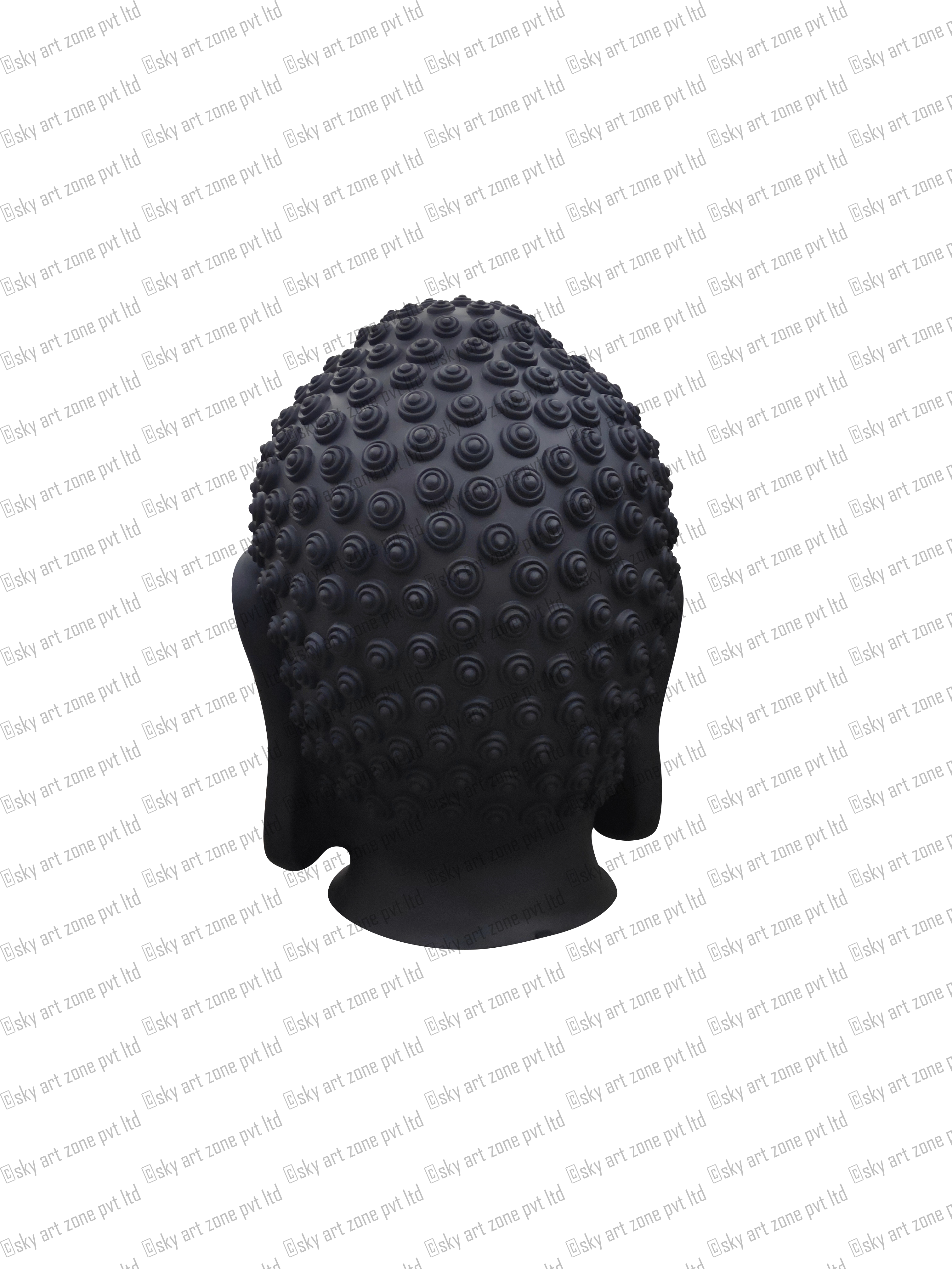 Black Fiber Head Buddha Statue