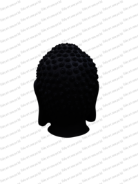 Black Fiber Head Buddha Statue