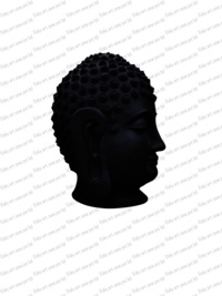 Black Fiber Head Buddha Statue