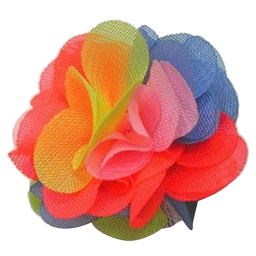 Colored Chiffon Fabric Flower Motif