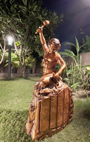 Self Carving Stone Man Statue