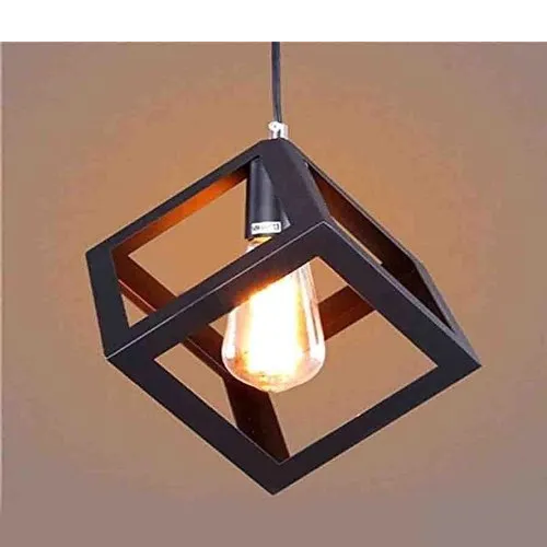 Metal Hanging Light Pendant  Black Powder Coated