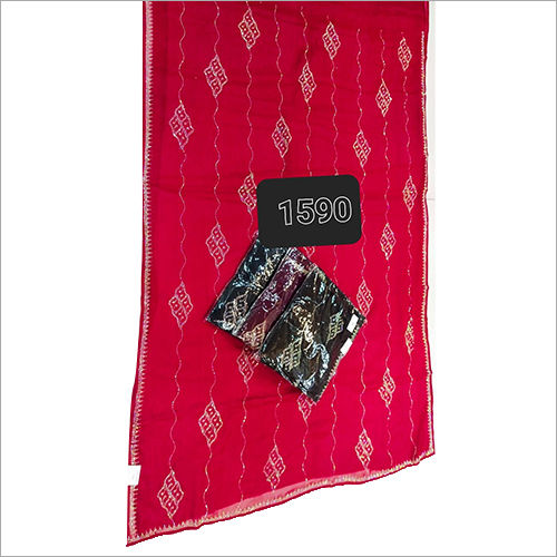 1590 Red Saree Decoration Material: Cloths