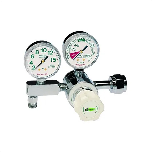 Double Gauge Medical Gas Regulator For Hospitals - Material: Stainless Steel