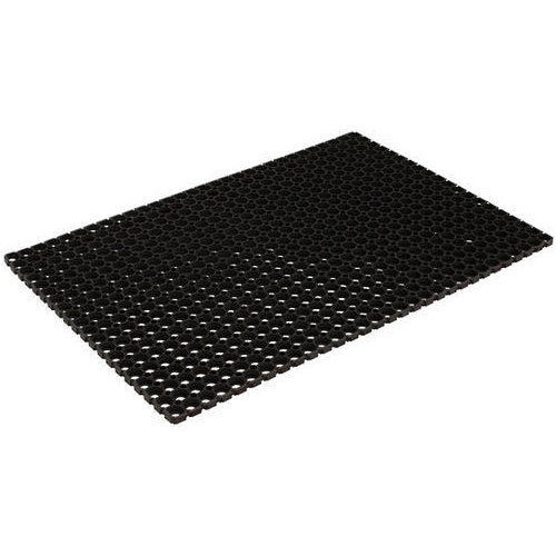 Black Ring Hollow Kitchen Floor Mat