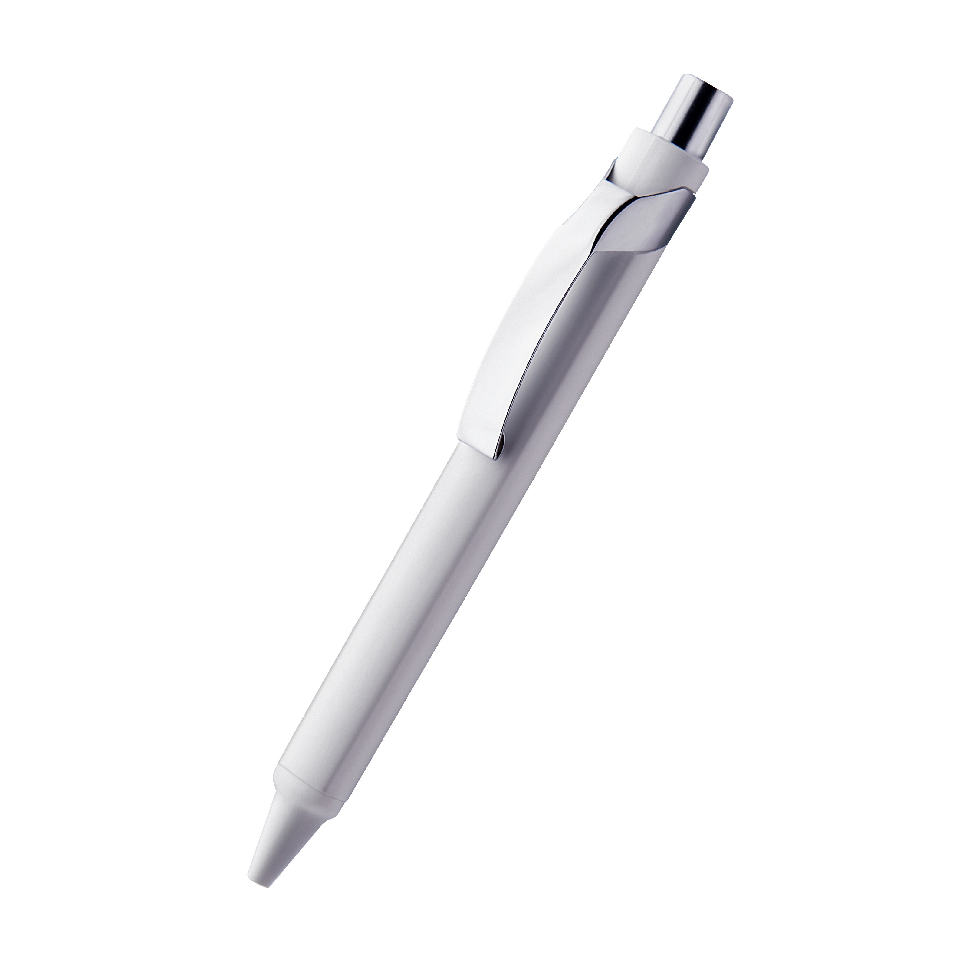 Plastic Ball Pen with Metal Clip P41 Tissot White