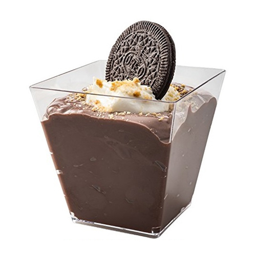 N-25 Dessert Bowl - 160 ML, Transparent Plastic, High Quality, Ideal for Serving Desserts, Ice Cream, Puddings, Custard, and Lava Cake