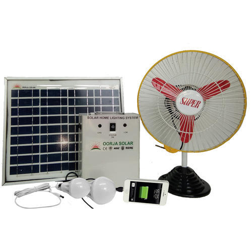 Electric Solar Home Lighting System With Fan