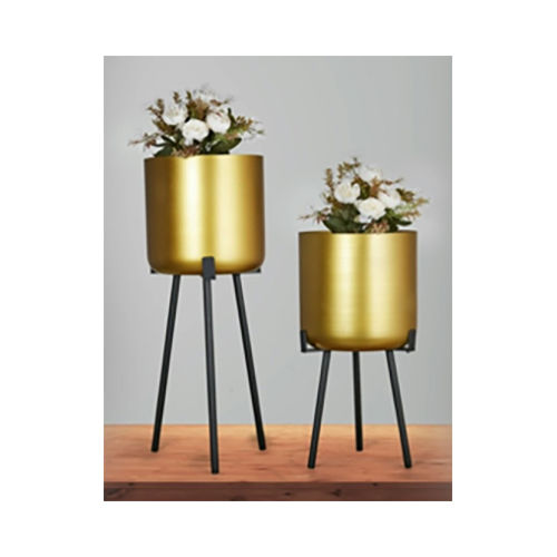 Gold Planter with Stand