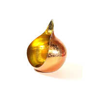 Copper And Gold Tea Light Holder Size: 12Cm