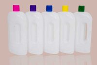 Floor Cleaner Bottle 1000ml - Hdpe Material, White Color | Resistant Design, Screw Cap In Pink, Blue, Green Options, Engraved Surface Handling