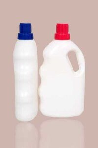 Liquid Detergent Bottle 500 Ml - Hdpe Plastic, Color Options: White With Pink/blue Cap | Industrial Use: Chemical, Rugged, Durable, Customized Size