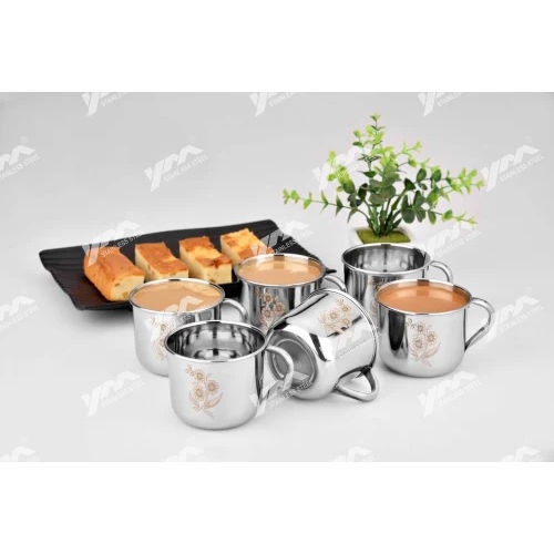 Polished 6 Pcs Stainless Steel Tea And Coffee Cups