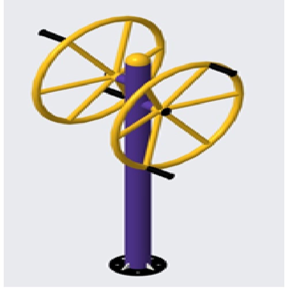 Outdoor Gym Double Wheel Shoulder Builder