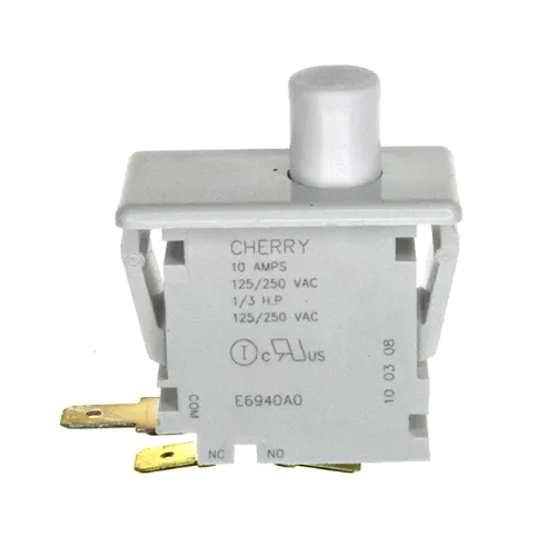 E Series Mount Single Pole Switch - Metal Body, 125-250VAC, 10A, -30 To +125 Â°C | White Color, Limit Type Micro Switch, Ground Wire Protection