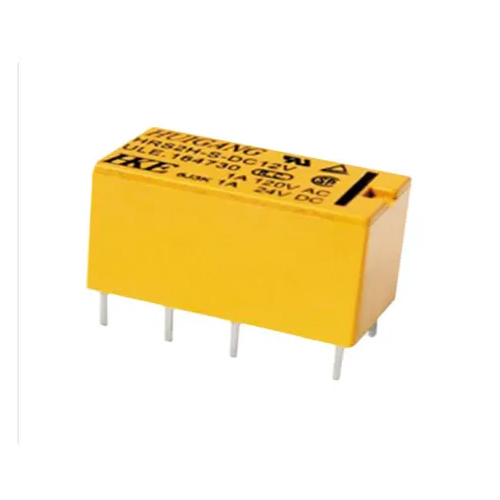 HKE Signal Power Relay - Coil Power 150-450mW, Max Switching Voltage 120-220VAC, Working Temp -25 to +70Â°C, Yellow | 1-3A Switching Current, Long Electrical Life 100000 Cycles