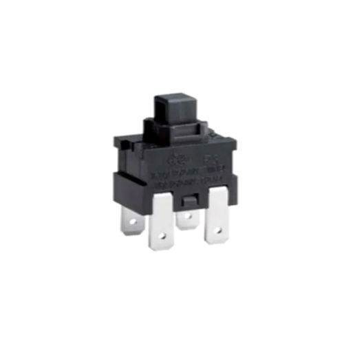 PP3 Series Push Micro Switch - Black | Contact Resistance 300m Max MÎ©, Insulation Resistance 100m Min, Max Voltage 125/250 Volt