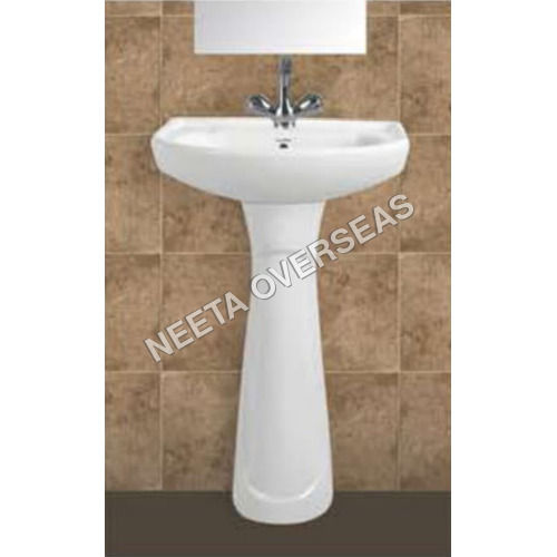 White 20X16 Inch Wash Basin Pedestal