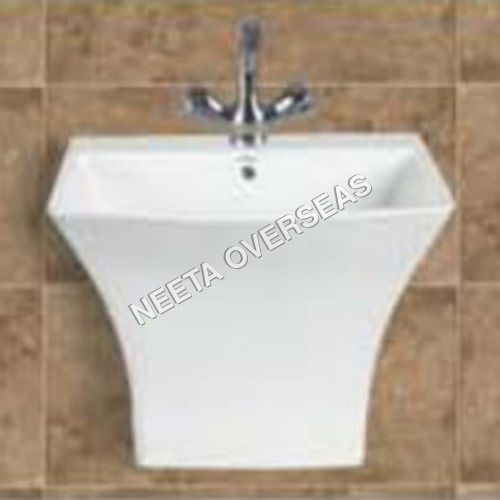 White Half Wash Hung Basin