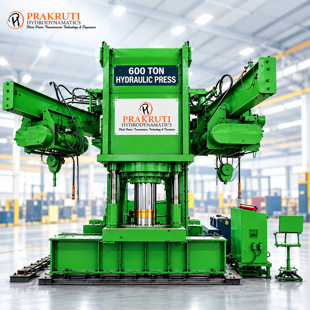 Heavy Duty Hydraulic Press Machine - 5500x1500x4500mm, Apple Green Finish, 500kN Nominal Force, 20HP Electric Motor, 2m Max Opening Distance, 25000kg Weight | Ideal for Fabrication Tasks