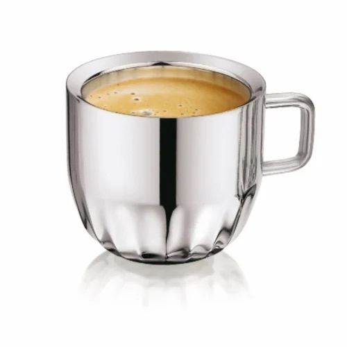 Sunflower Design Stainless Steel Double Wall Tea Cup