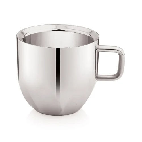 Rose Design Stainless Steel Double Wall Tea Cup