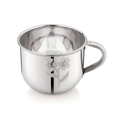 Silver 150 Ml Stainless Steel Single Wall Tea Cup