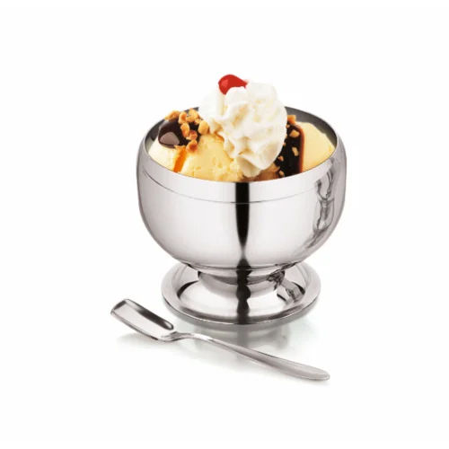 Home Stainless Steel Ice Cream Cup With Spoon