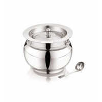 Stainless Steel Ghee Pot - Grade 304 Material, 250 To 500gm Capacity, Silver Color - Corrosion Resistant, Durable Design With Apple Shape And Mirror Polish Finish