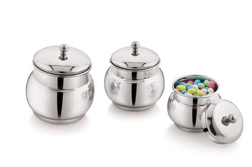 Silver Stainless Steel Fancy Canister