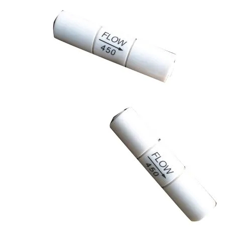450 Flow Restrictor - PVC Material, 2 cm Diameter, 8 cm Length, 0-0.8Mpa Pressure, 0.5 Micron Rating | Available in Different Sizes, Polished Finish for Industrial Use