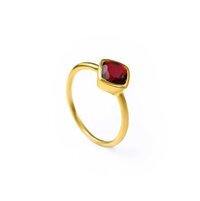 Cushion Shape Gemstone Gold Vermeil 925 Sterling Silver Ring Gemstone Rings