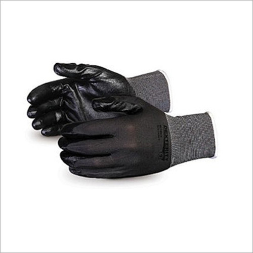 Full Finger Black Nitrile Palm Coated Gloves Usage: Industrial