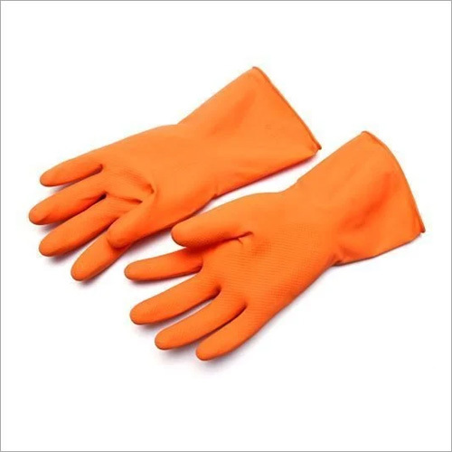 Plain Safety Rubber Gloves