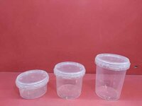 Round Tamper Proof Container - 250 Gram Transparent Plastic , Reusable Rectangular Design For Sweets And Soan Papdi Packing