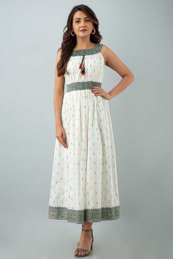 Pakhi White Rayon Kurti