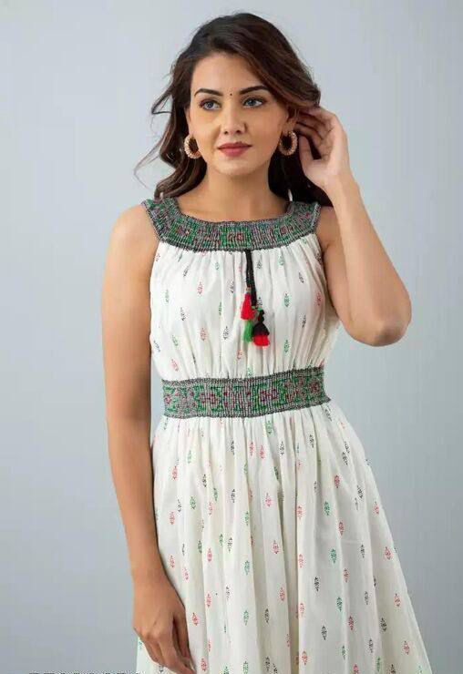 Pakhi White Rayon Kurti