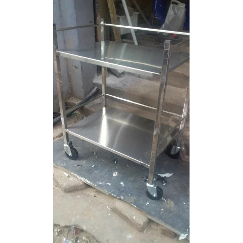 Stainless Steel Two Shelf Trolley