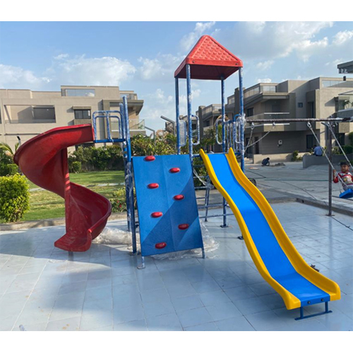 Plastic Playground Multiplay Station - FRP and Metal Construction Various Sizes Available | Ideal for Ages 3-6 Vibrant Colors High Strength Design