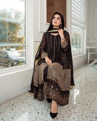 WOMEN HEAVY FAUX GEORGETTE EMBROIDERY WORK SALWAR SUITS...