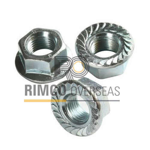 Silver Stainless Steel Serrated Hex Flange Nuts