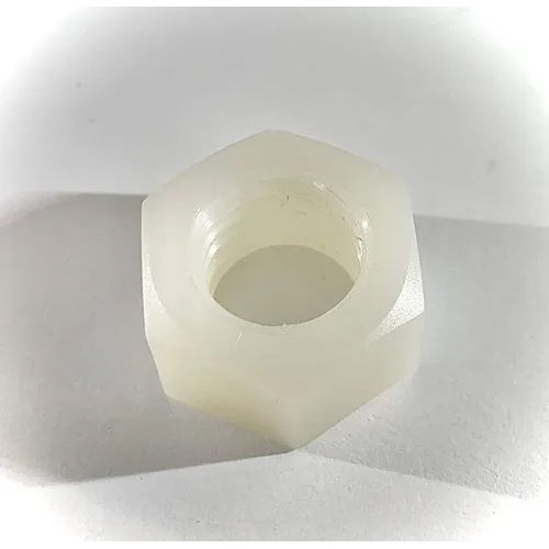 White And Silver Nylon Hex Nuts