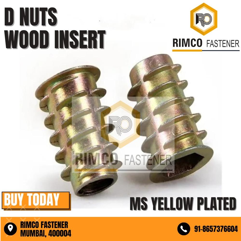 Wood Insert D Nut - Color: Gold