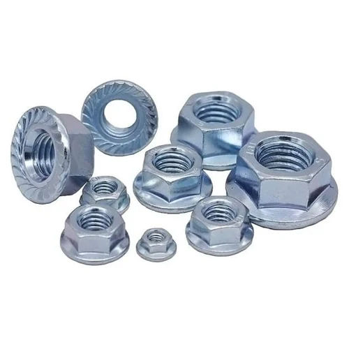 Silver Grade 8.8 Serrated Hex Flange Nuts With Zinc Plating