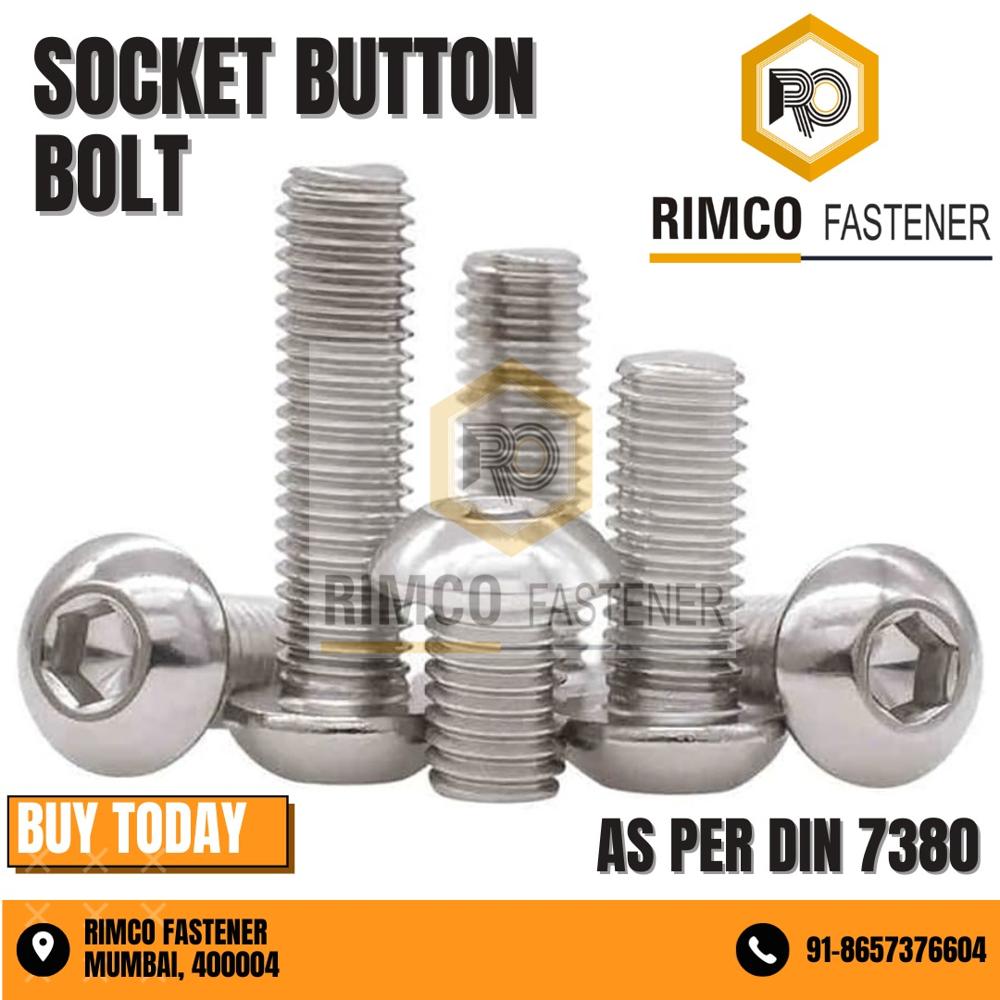 Stainless Steel Button Head Cap Screws - High-Grade Corrosion-Resistant Material, Various Sizes Available, Sleek Silver Finish, Ideal for Industrial and Outdoor Applications
