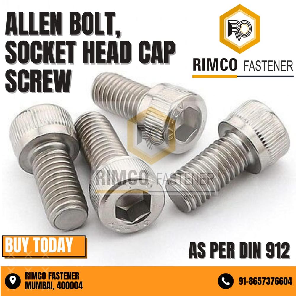 Stainless Steel Allen Cap Bolt - Different Sizes Available, Corrosion Resistant, Silver Finish for Industrial Applications