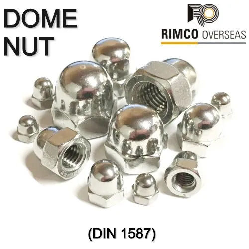 SS Dome Nut - Stainless Steel, Various Sizes, Silver Color | Corrosion Resistant, High Temperature Tolerance, Secure Fit for Industrial Applications